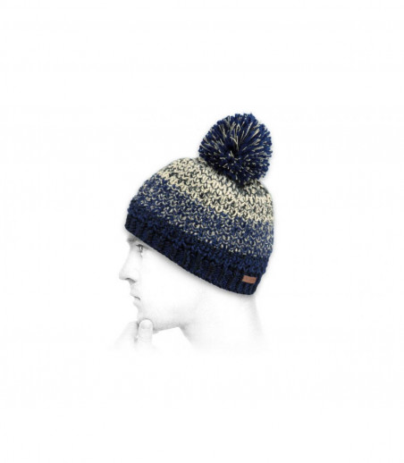 Blue pom beanie for men